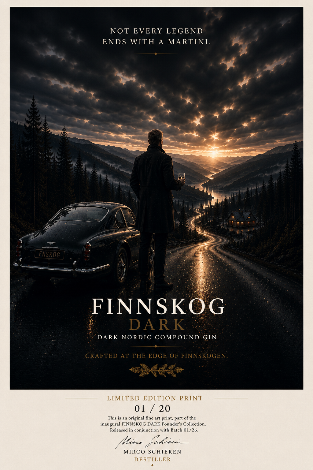 FINNSKOG DARK Founder's Print — limited edition fine art print, individually numbered and signed
